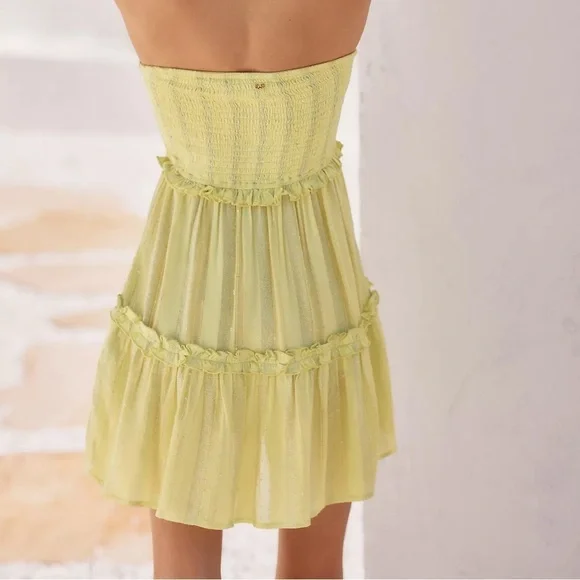 NWT PQ Sunburst Clea Strapless Smocked Dress - Picture 2 of 4